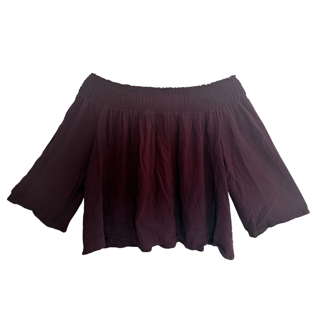Aritzia Talula Whimsigoth Small Plum Off The Shoulder Flowy Boho Chic Peasant